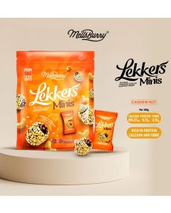 MellsBurry Lekkers Minis Cashew Nut Chocolate Bites 150g – Premium Chocolate Coated Cashew Snack, Rich in Protein, Calcium & Fibre, Assorted Mini Treats