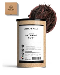 AWAFI MILL Ratanjot Root / Pure Alkanna Tinctoria / Natural Culinary Coloring and Herbal Use / Premium Sun-Dried Quality - 100 g / 3.5 Oz