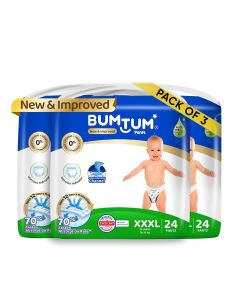 Baby Diaper Pants, XXXL (Size 7),18-35 kg, Double Layer Leakage Protection Infused with Aloe Vera, Cottony Soft High Absorb Technology, 72 Diaper