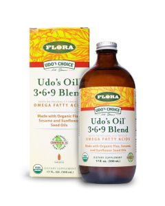 Flora Udos Oil 369 Blend Vegan Omega3 Omega6 Contains Organic Coconut Flax Seed Oil Keep Chilled 17 fl oz