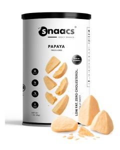SNAACS Freeze-Dried Papaya Slices / No Added Sugar / Naturally Sweet Tropical Crunch (2 oz / 56 g)
