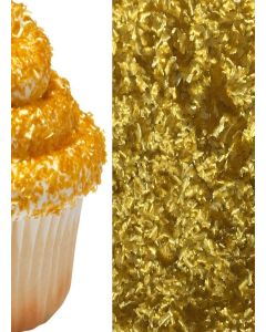 Edible Sprinkle Glitter Shimmer Sparkle Flakes for Cakes and Cupcakes 1/4 oz (Gold)