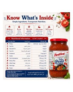 Pasta Sauce 410g - Rich Cooking Sauce for Pasta, Spaghetti, Pizza and Snacks - Tomato Based Sauce