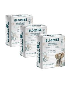 Organic Bamboo Baby Diapers Size 2 (3-8kg baby) 66pcs (22X3) Bundle/ Eco-friendly, Hypoallergenic, Non-toxic, Breathable Nappies