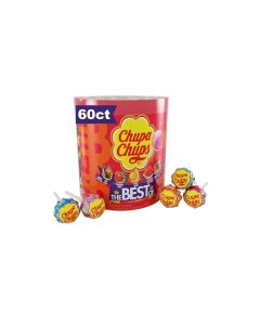 Chupa Chups Best Of Lollipop Assortment Five Flavors Easter Candy Easter Basket Essentials Stuffers for Kids and Adults Individually Wrapped 253 Ounce Drum 60 Suckers