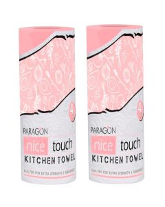 Paragon 4 Ply Kitchen Tissue Paper Roll (Pack of 2-120 Sheets), Super Absorbent Paper Towels for Everyday Cleaning, Kitchen Paper Wipes, Multipurpose tissue rolls for Home Office