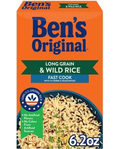 BEN'S ORIGINAL Long Grain & Wild Rice Fast Cook Rice, 6.2 OZ Box (Pack of 12)