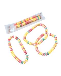 Smarties Candy Necklace Individually Wrapped Gluten Free Vegan Fruit Flavored Bulk Candy on Stretch String Perfect Party Favors Birthdays Celebrations Wafer Candy Necklace Box 24 Count