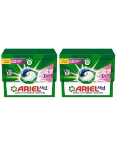 Ariel Floral Breeze All-In-1 Laundry Detergent Pods with Downy, 30 Pods, Pack of 2, Stain Removal, Long-Lasting Freshness, Colour Care, Washing Machine Capsules