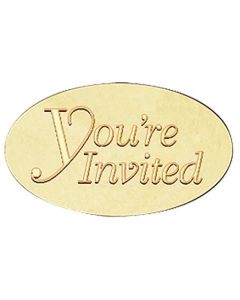 PaperDirect Gold Youre Invited Embossed Oval Foil Seals 30 Count
