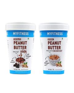 MYFITNESS PEANUT BUTTER Original Crunchy & Chocolate Crispy Peanut Butter Combo/Protein to Boost Energy/Tasty Nut Butter Spreads for Healthy Breakfast/Protein Rich Guilt Free Diet Snack (510g + 510g)