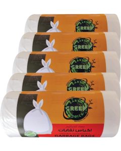 Earth Green Choice Bio Degradable White Garbage Bags - 10 Gallons, 54x60 cm, 120 Bags (4 Rolls of 30)