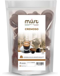MUST 40 Capsules, Coffee Capsules Self Protected in 100% Recyclable Plastic, CREMOSO blend Pack of 40 Capsules Compatible with Dolce Gusto Machine, Made in Italy