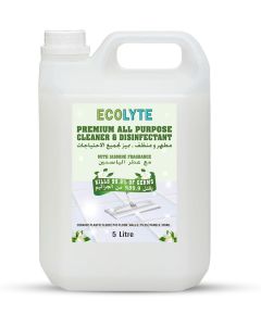 ECOLYTE+ Floor Cleaner, Premium All Purpose Cleaner Plus Disinfectant, for Hospital, Home, Office & Commercial Use for Dirt, Stains & Germs, Floor Cleaning (Jasmine, 5 Liter)