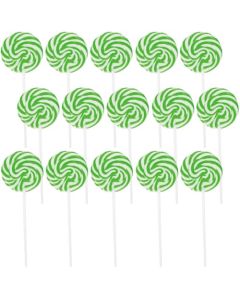 Green and White Swirl Pops Suckers 24 Individually Wrapped Lollipops St Patricks Day Party and Candy Buffet Supplies