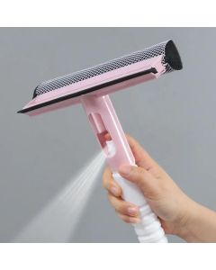 LASALE 3 in 1 Glass Cleaner for Window with Spray Long HandleMultipurpose Wiper Sponge Brush Sprayer Squeegee for Bathroom Tiles Shower Glasses Screens House and Car Glass
