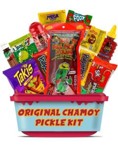 Original Chamoy Pickle Kit - TikTok Trend with Alamo Dill Pickle, Baby Lucas, Lucas Gusano, Skwinkles Salsaghetti, Tajin & Pulparindo