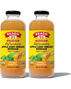 Bragg Organic Honey and Green Tea Apple Cider Vinegar Refreshers - 2 Pack (16 fl oz each)
