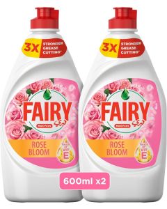 Fairy Dishwashing Liquid, Rose Bloom, 2x600ml