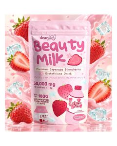 Dear Face Beauty Milk Strawberry Glutathione Drink, 10 Sachets, 180g