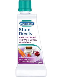 Dr. Beckmann Stain Devils Fruit & Drink Stain Remover – Active Oxygen Formula for Red Wine, Coffee, Juice & Food Stains, Fabric Cleaner for Clothes, Carpets & Upholstery