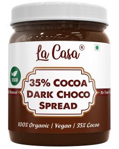 La Casa Vegan Dark Chocolate Spread / 35% Cocoa / All Natural Ganache / No Colors/Essence/Preservatives Used / 350 GMS /