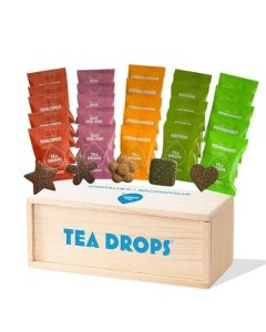 Tea Drops Sampler Box 25 Count Organic Dissolvable Loose Leaf Tea Iced or Hot MicroplasticFree Naturally Sweetened Organic Chai Rose Earl Grey Citrus Ginger Peppermint Matcha 25 Servings 5 Per Flavor