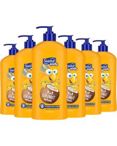 Suave Kids 3-in-1 Coconut Splash Shampoo, Conditioner & Body Wash - Pack of 6 (18 Oz Each)