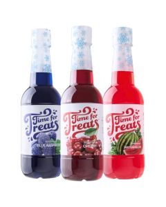 Time For Treats 3Pack Cherry Blue Raspberry Watermelon Syrup 169 Fluid Ounce Per Bottle for Snow Cones Homemade Sodas Cocktails Coffee Baking and More