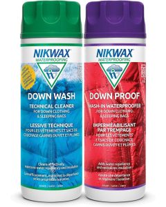 Nikwax Down DUO-Pack, 300ml - Wash-In Cleaning and Waterproofing for Down Jackets and Sleeping Bags