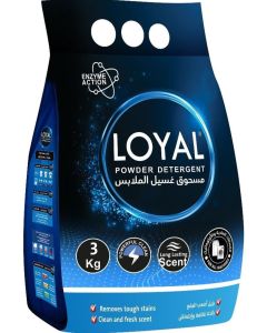 Loyal Powerful Clean Powder Detergent with Long-Lasting Scent and Enzyme Action, Remove Tough Stains, Fresh and Clean Scent 3kg