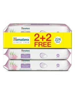 Gentle Cleansing Baby Wipes With Hydrating Power of Aloe Vera, Pack of 4, 224 Count