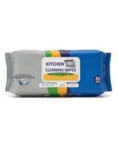 80 Count Kitchen Cleaning Wipes - Gentle, Effective, Easily Removes Food and Grime Buildup, Great for Home and Kitchen, Professional Grade Heavy-Duty, Stove Cleaner (1 Pack - 80 Count)