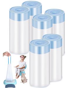 90Pcs Portable Potty Chair Liners with Drawstring Potty Bags Disposable, Travel Universal Toilet Seat Cleaning Bag for Kids Toddlers Outdoors