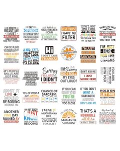 Shejdgart Dtf Transfers Ready to Press 30 Pcs Sarcastic Iron on Patches for TShirts Funny Humorous Quotes Heat Transfer Designs Vinyl Stickers Iron on Decals for DIY Home Clothes Bags Fun Gift
