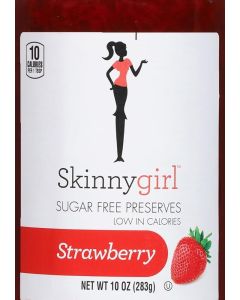 Skinnygirl Sugar Free Strawberry Preserves, 10 Ounce Jar - Low Calorie and Gluten Free