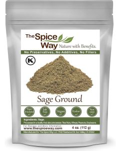 The Spice Way Ground Sage - 4 oz (112 g) - Vegan, Kosher, Non-GMO