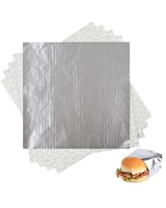 50 Pack Premium Insulated Foil Sandwich Wrap Sheets 12x12 PreCut Foil Paper for Hot Dogs Burgers Burritos Food Wrapping GreaseResistant and Waterproof Heat Cold Insulation for Freshness