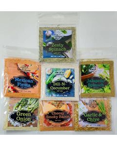 Spice Exchange Dip Mix 7 Flavor Variety Pack Green Onion Cheesy Smoky Bacon Jalapeno Spinach Garlic Chive Zesty Spinach Mexican Fiesta DillNCucumber
