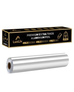 Aluminum Heavy Duty Tin Foil Roll 12 inch wide x164 ft Length161 sq ft Commercial Grade Extra Thick Strong Enough for Food Service Industry with cutter LuxLiv
