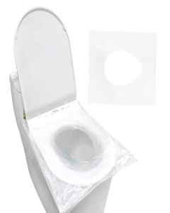 ATETO Plastic Toilet Seat Cover Non-Woven Fabric Travel Toilet Seat Cover Avoid Direct Contact with Unhygienic Toilet Seats (50Pc In One Packet)