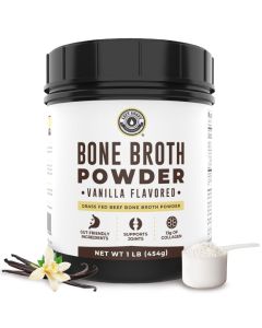 16oz Vanilla Bone Broth Protein Powder From Grass Fed Beef NonGMO Ingredients GutFriendly Low Carb Dairy Free Protein Powder Natural Collagen Source For Joint Support Keto Friendly