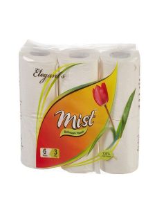 MIST Ultra Soft Clean Care Embossed 3 Ply Toilet Tissue Paper for Bathroom Home Office Biodegradable Bath Tissue Septic-Safe Tissue (6 Rolls in 1 Packs, 200 Pulls Each)