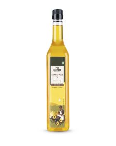 Two Brothers India Farms India's Only Certified Glyphosate Free Sunflower Oil I Cold-Pressed (1L) / High PUFA, Omega-6, Natural Antioxidants / Single-Filtered, Hexane-Free / Ideal for Frying, Sauteing