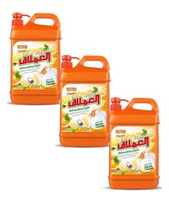 Al Emlaq Dish washing Liquid Soap With Ultra Orange Fragrance- Pack of 3 x 1800ml