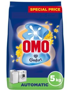 OMO Automatic Laundry Detergent Powder, Touch of Comfort, 5 Kg, up to 100% stain removal in 1 wash