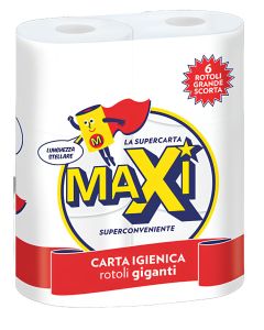 Toilet Roll 2 Ply - 6 Rolls - 198 High Absorbent Sheets per Roll