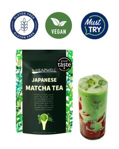 Heapwell Superfoods Matcha Japanese Green Tea Powder 50g (50 Servings) / Premium Organic & Pure Matcha Powder / No Artificial Sweeteners – 50 gm