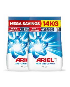 Ariel Fast Dissolving Laundry Detergent Powder Dual Pack 2 x 7kg