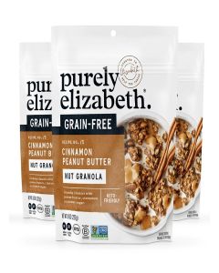 Purely Elizabeth, Cinnamon Peanut Butter, Keto Granola with MCT Oil, Grain-Free (3 Ct, 8oz Bags)